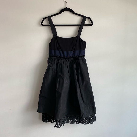 BCBG MAXAZRIA Blue & Black Lace Tank Dress - Picture 1 of 6
